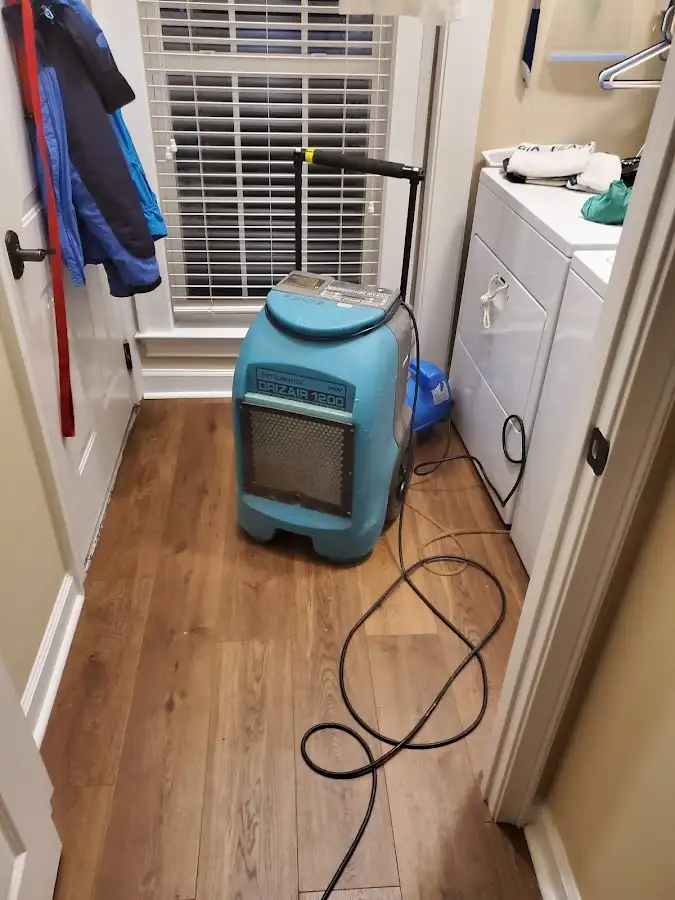 Commercial dehumidifier deployed for Flood Damage Cleanup in South Holland